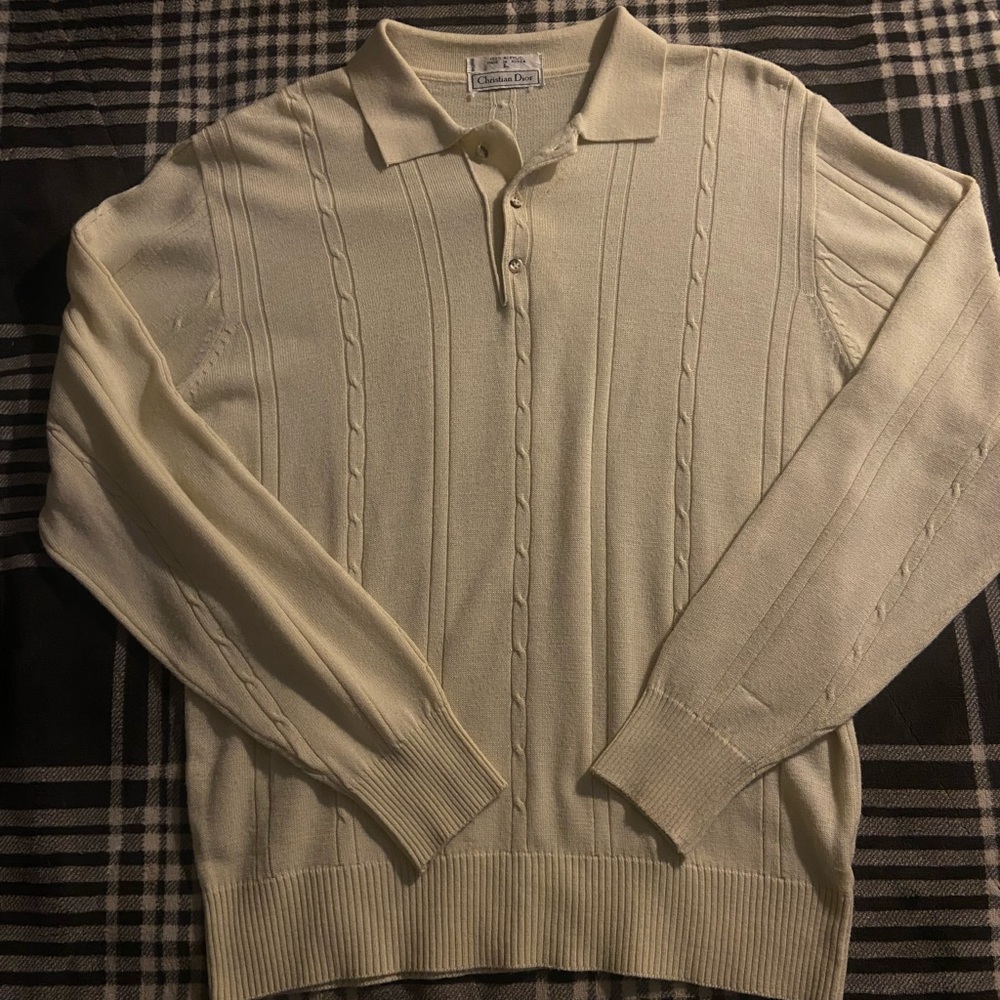 Dior Cream Sweater with Knitted Texture